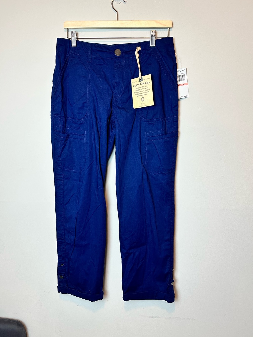 Democracy Convertible Utility Cargo Pants Size 10 Blue NWT
